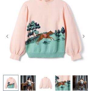 Janie and Jack Pink Horse Sweater NWOT